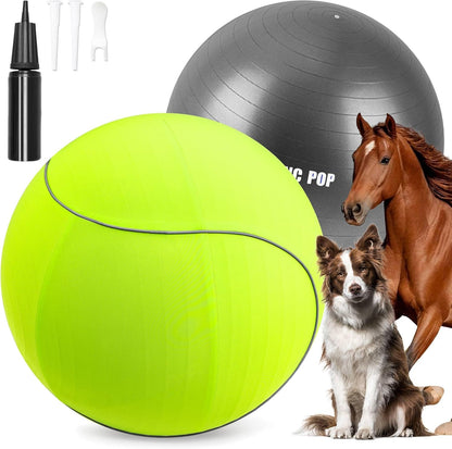 Herding Ball for Dogs & Horses - 25" with Cover Large Green Ball with Pump