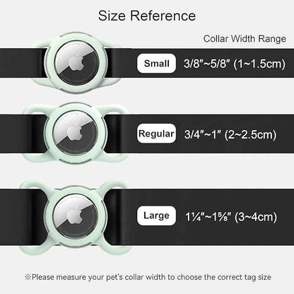 Waterproof Airtag Dog Collar Holder, Silicone & ABS Airtag Holder for Dog & Cat Collars, Ultra-Durable, Lightweight and Protective Airtag Case (Luminous, Small)