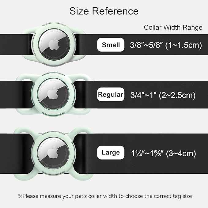 Waterproof Airtag Dog Collar Holder, Silicone & ABS Airtag Holder for Dog & Cat Collars, Ultra-Durable, Lightweight and Protective Airtag Case (Luminous, Large)