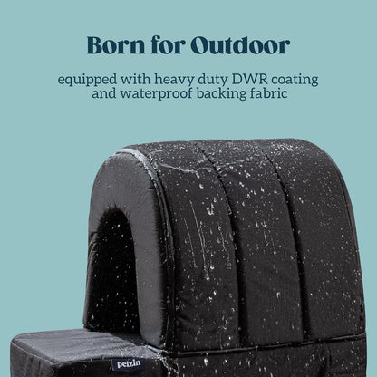 Orthopedic Dog House - Outdoor Waterproof Dog Shelter w/Porch - Indoor Pet House w/Egg-Crate Foam - Cooling - Machine Washable - Ideal for Small Breeds & Fits 24-Inch Crate - 23"x16"