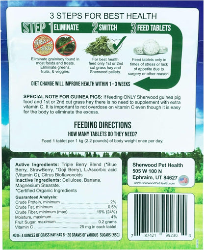 Tripleberry Vitamin C and Bioflavonoids by Sherwood Pet Health (100 Tablets - 60 Grams)