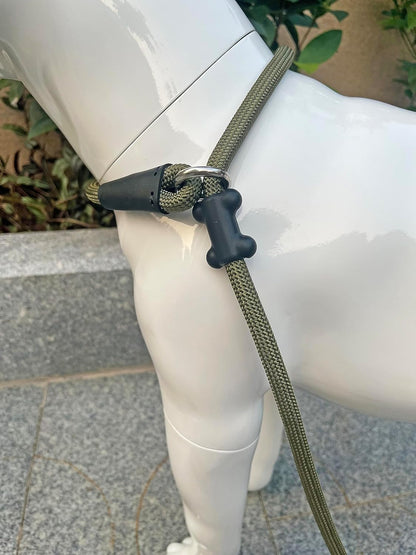 Slip Lead Dog Leash，Strong Nylon Rope Leash and Padded Handle,No Pull Outdoor Walking Training Lead for Small Medium Large Dogs(Army Green,1/2"×4ft)