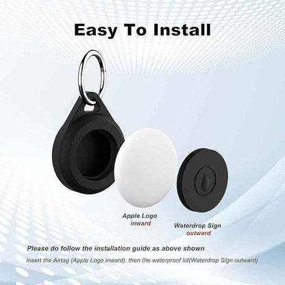 for Air tag Keychain Holder Case for Apple Air tag, 2 Pack of IPX8 Waterproof, Fully Shockproof, Anti Scratch for Air tag Holder Case for Key, Kid, Bag, Luggage, Pets Collar