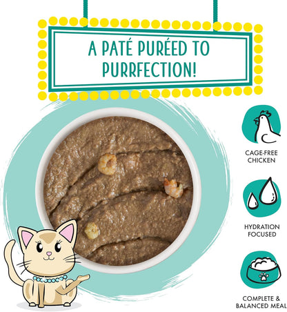 Weruva Wet Cat Food, Meows n Holler PurrAmid with Chicken and Shrimp Pate, 3oz Can, Pack of 12