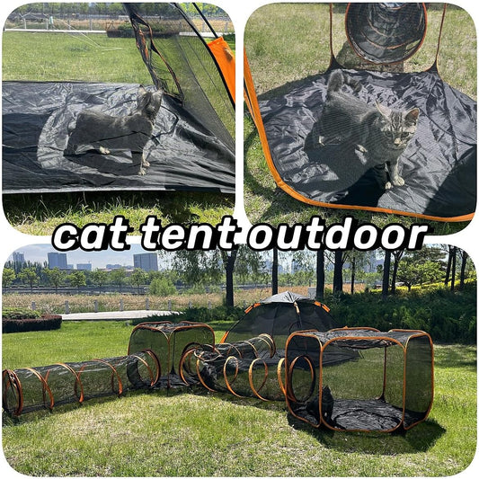Catio Outdoor Cat Enclosures for Indoor Cats, 6-in-1 Outside Large Playground Include Portable Cat Tent, for Cats and Other Pets