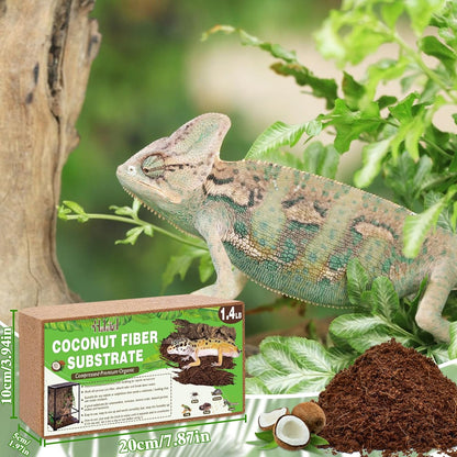 Halatool 8Pack Compressed Coconut Fiber Substrate for Reptile Natural Premium Coconut Husk Substrate Terrarium Bedding for Tortoises Beard Dragon Leopard Gecko Snake Tarantula Worm Bins