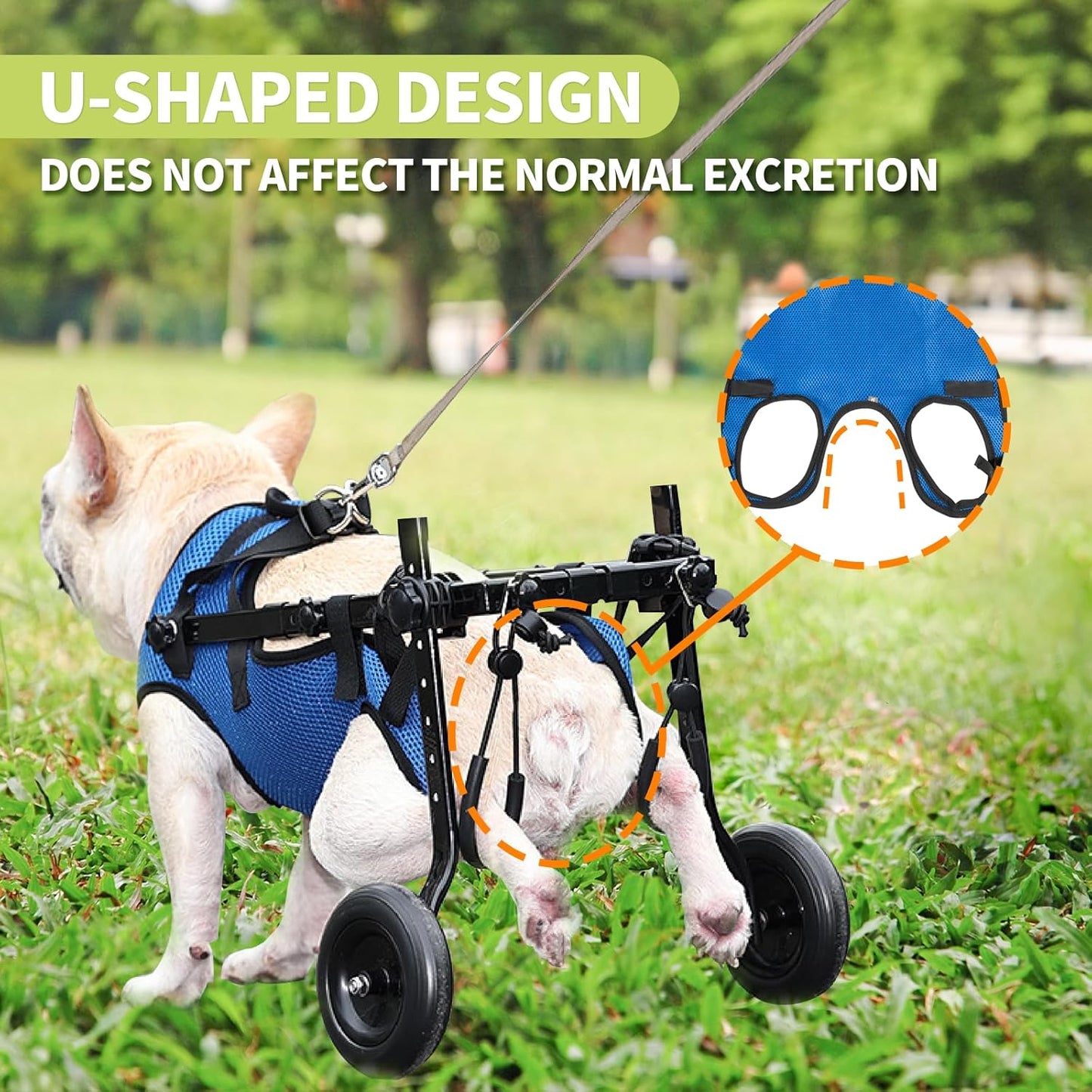 Pet Wheelchair Dog Leg Brace and Hip Support， Wheelchair for Back Legs，Adjustable Pet Cart，Assist a paralyzed pet get Back on its feet，Support Leg Brace and Hip (Extra Small)