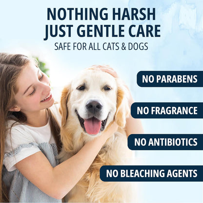 NOVEHA 150PCs Cat & Dog Eye Wipes Tear Stain Remover for Discharge and Crust | White Pet Face Wipes | Easy Daily Pets Gentle Eye Cleaner for Whitening & Cleansing Without Irritation | Round Wipes