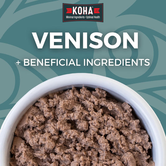 KOHA Limited Ingredient Diet Venison Paté for Cats - Single Meat Cat Food for Sensitive Stomachs - Paté Venison Cat Food with No Fillers - 3 oz Pack of 24