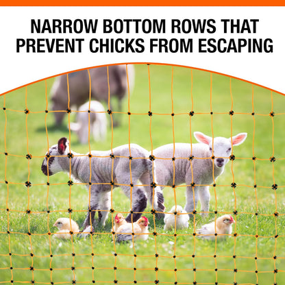 Pet & Livestock HQ Electric Fence Poultry Netting 41" x 164' - Portable Pre-Assembled Electric Net Fencing for Goats, Sheep, Lambs in Farms, Ranches, and Gardens (19 Posts, 2 Spikes)