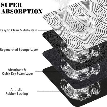 Dog Food Mats for Floors Absorbent, Pet Cat Food Mat - Quick Dry Dog Bowl Mats for Food and Water, Eco-Friendly Boho Pet Supplies 12" x 20"