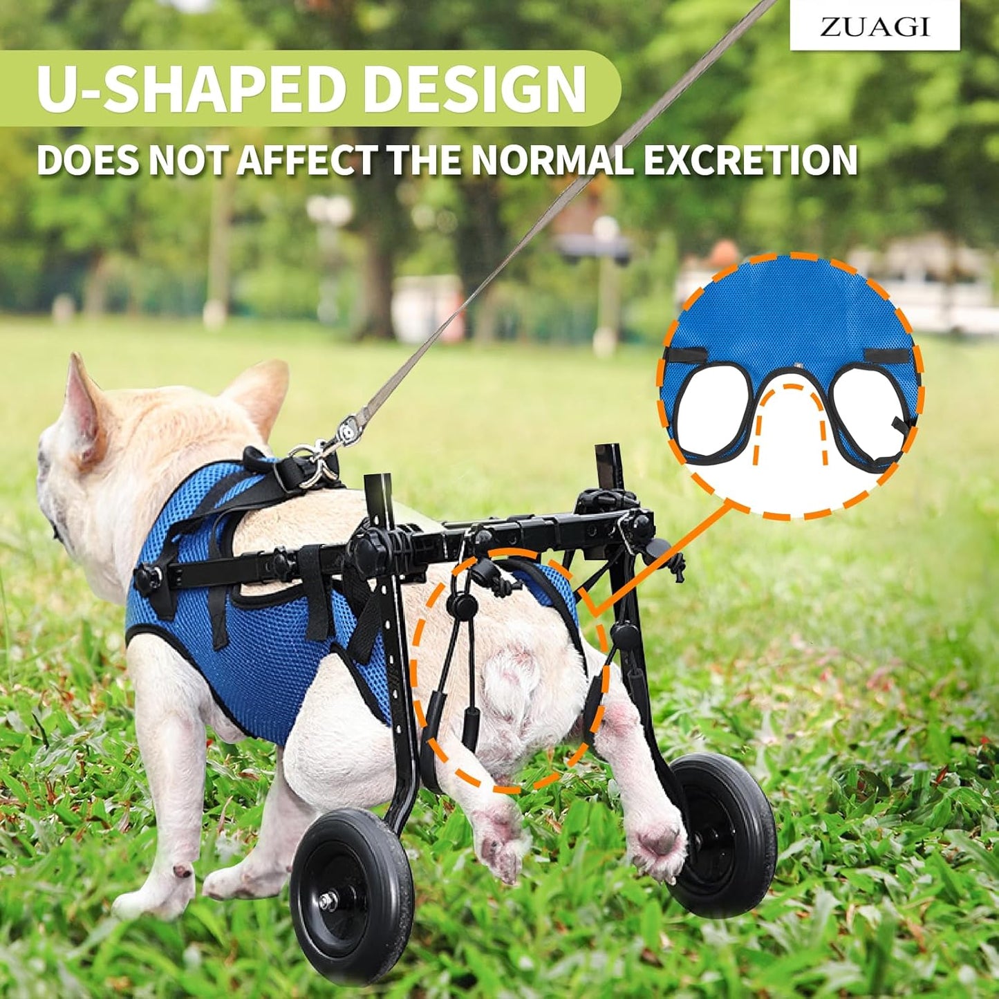 Pet Wheelchair for Leg Support Helps Senior， Wheelchair for Back Legs，Adjustable Pet Cart，Assist a paralyzed pet get Back on its feet，Support Leg Brace and Hip(Small)