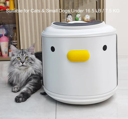 PURROOM Cat Carrier Backpack, Pet Backpacks for Carrying Small Dogs, Cute Design. Upper Cover & Side Ventilation Soft Mesh & Safety Straps. Used for Travel, Hiking, Car, Go to Vet, Outdoor.