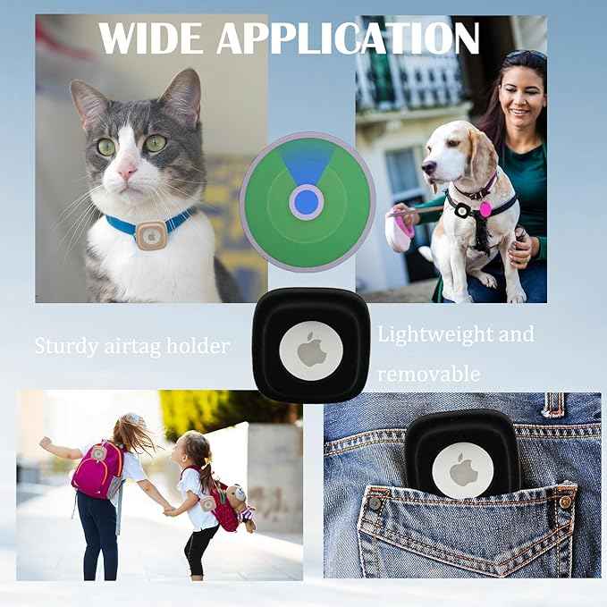 Apple Tag Dog Collar Holder (2 Black) for Tag Pet Collar Secure & Comfortable for Apple Tag, Durable Tracker Holder Case for X-Small Dog Collars