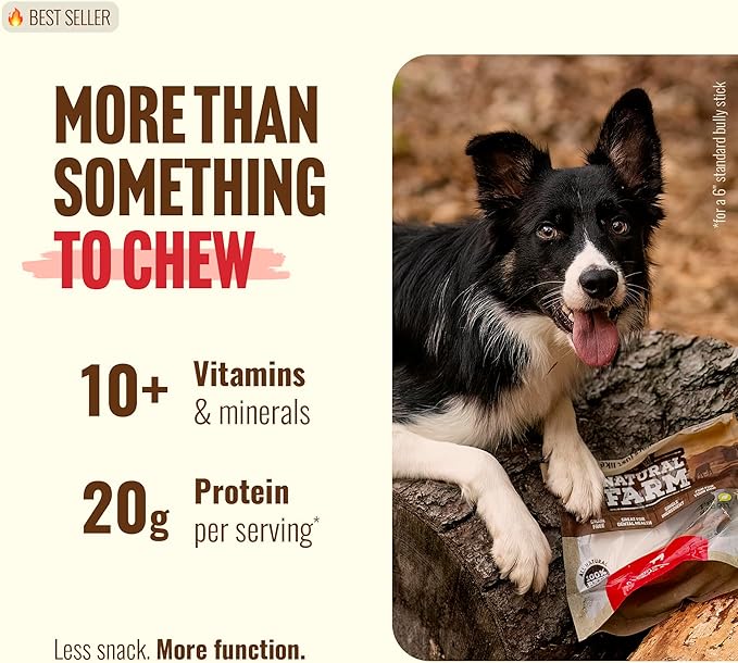 Natural Farm Peanut Butter Flavor Collagen Sticks for Dogs (12 Inch, 12 Count), Long-Lasting Beef Collagen Sticks, Rawhide Alternative Chews with Chondroitin & Glucosamine, Low-Fat Dental Treats