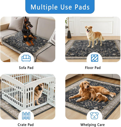 Washable Pee Pads for Dogs 2 Pack, Absorbent Reusable Puppy Pads Waterproof, Leakproof & Non-Slip Whelping Pad, Potty Training Pads for Dogs Playpen Mat 48x48