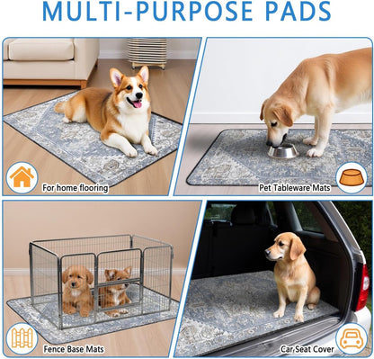Washable Pee Pads for Dogs 2 Pack, Absorbent Reusable Puppy Pads Waterproof, Leakproof & Non-Slip Whelping Pad, Potty Training Pads for Dogs Playpen Mat 24x36