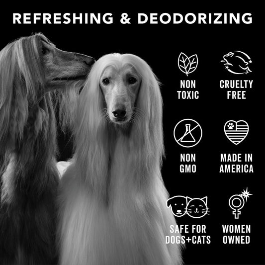 Pride and Groom Proud – Long Lasting Luxurious Dog Grooming Spray & Pet Deodorizer with Uniquely Uplifting, Fresh and Clean Signature Scent, Safe for Sensitive Skin & Noses – 4 fl oz
