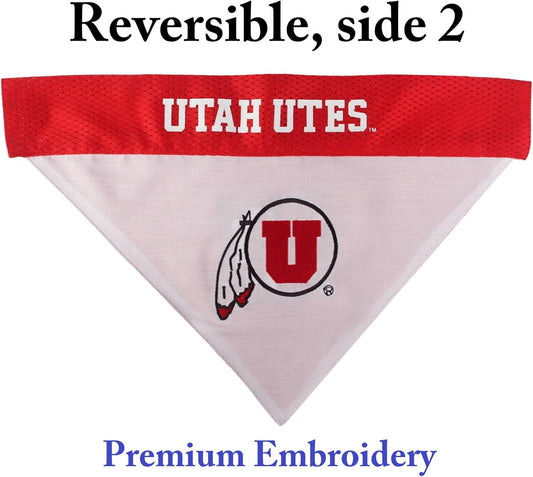 Pets First Collegiate Pet Accessories, Reversible Bandana, Utah Utes, Large/X-Large