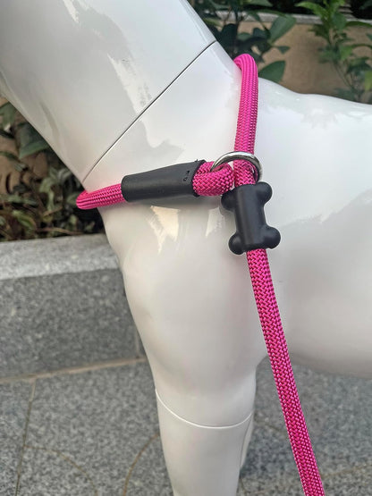 Slip Lead Dog Leash，Strong Nylon Rope Leash and Padded Handle,No Pull Outdoor Walking Training Lead for Small Medium Large Dogs(Fuchsia,1/2"×4ft)