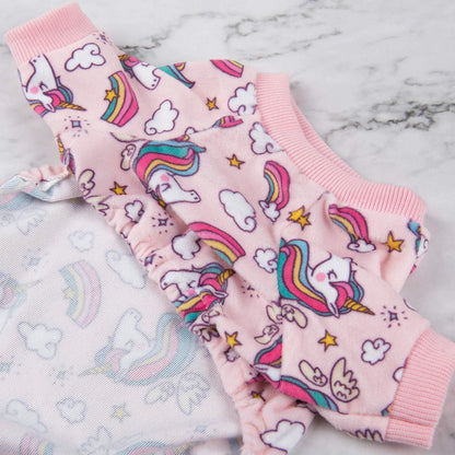 CuteBone Small Dogs Outfit Soft Puppy Onesies Pjs Dog Pajamas Pet Coat Cat Apparel Comfy Doggie Jumpsuit Bodysuit for All Seasons P67S