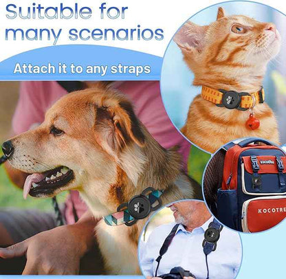 SANKALA Waterproof Airtag Holder for Dog Collar, Lightweight & Durable Silicone Holder for Apple AirTag, Reinforced Anti-Lost, Signal Friendly, Universal Fit Collar Width (0.6-1.3 Inch) - Black