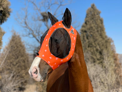 Horse Fly Mask Super Comfort Horse Elasticity Fly Mask with Ears We Only Make Products That Horses Like… (Orange, M)