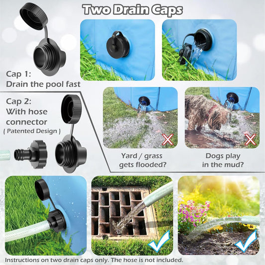 Jasonwell Foldable Dog Pool Collapsible Hard Plastic Dog Swimming Pool Portable Kiddie Pool Pet Pool Doggie Wading Pool Bath Tub for Puppy Small Medium Large Dogs Cats and Kids 87"