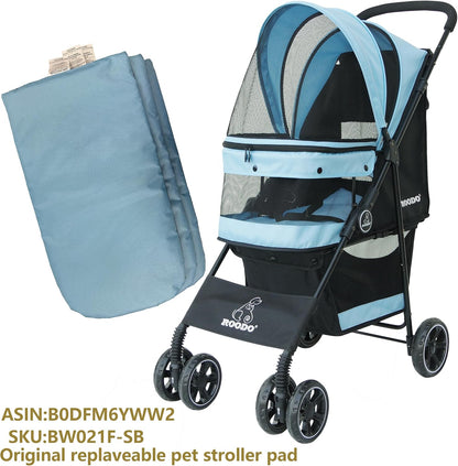 ROODO Pet Stroller Inner Pad for Exclusive Use,Original,Replaceable,Easy to Clean,Set of 3 pc(Sky Blue) - Pawvie