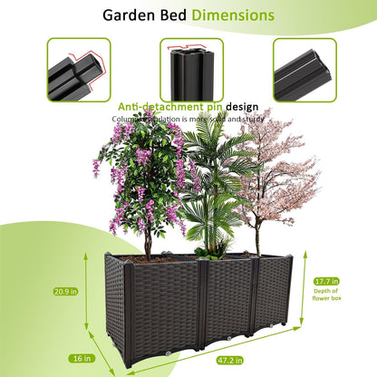 Raised Garden Bed Large Planters for Outdoor Plants Deepened Plant pots Planter Box Elevated Garden Patio Balcony Deck to Planting Flowers Vegetables Tomato and Herbs