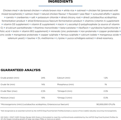 Go! Solutions Skin + Coat Care, Dry Dog Food, Chicken Recipe with Grains, 12 lb Bag