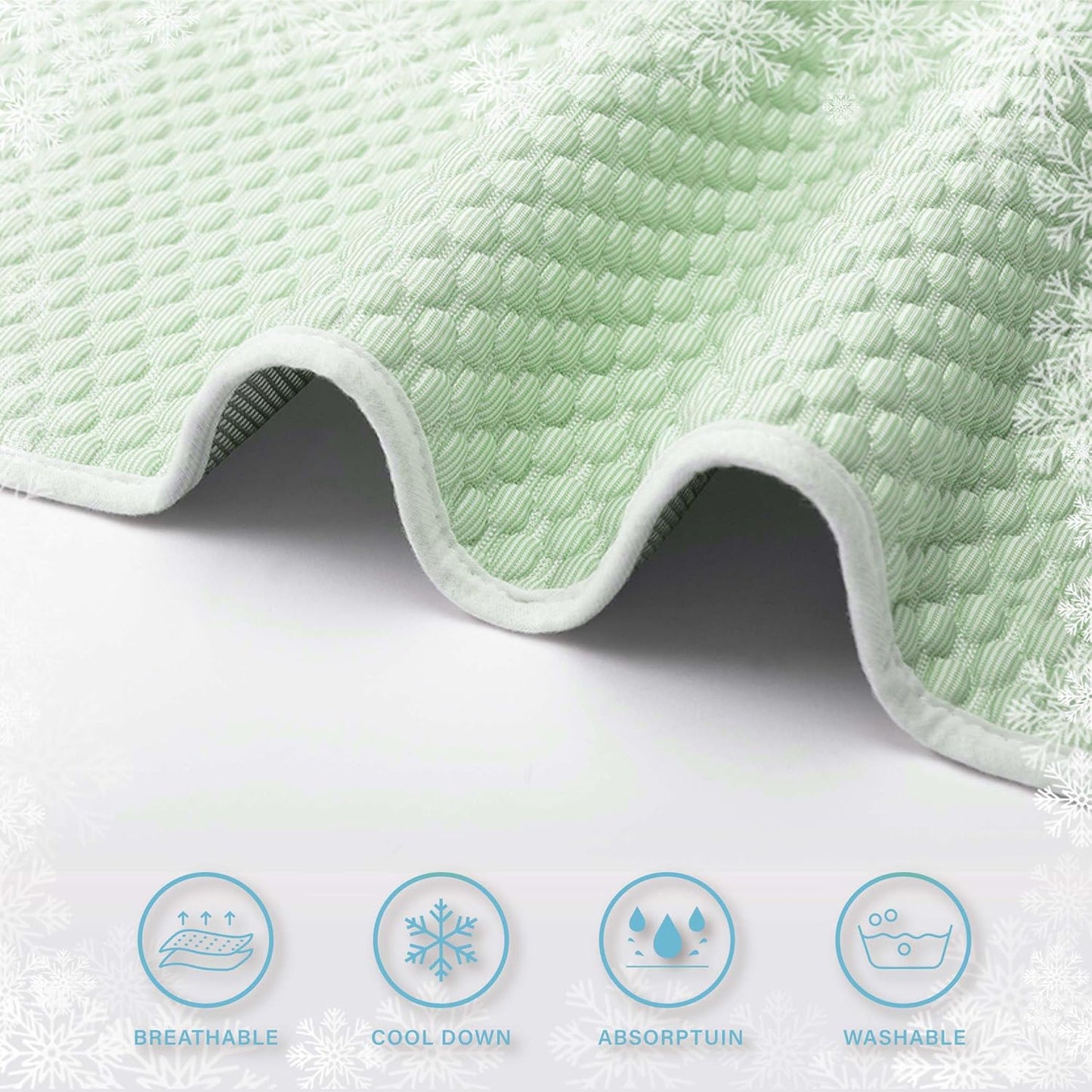 MICROCOSMOS Pet Cooling Mat & Sleeping Pad- Breathable Bubble Surface, EZ Clean. Keep Cooling for Pets, Kids and Adults in Summer.(Green, 59" x 40")