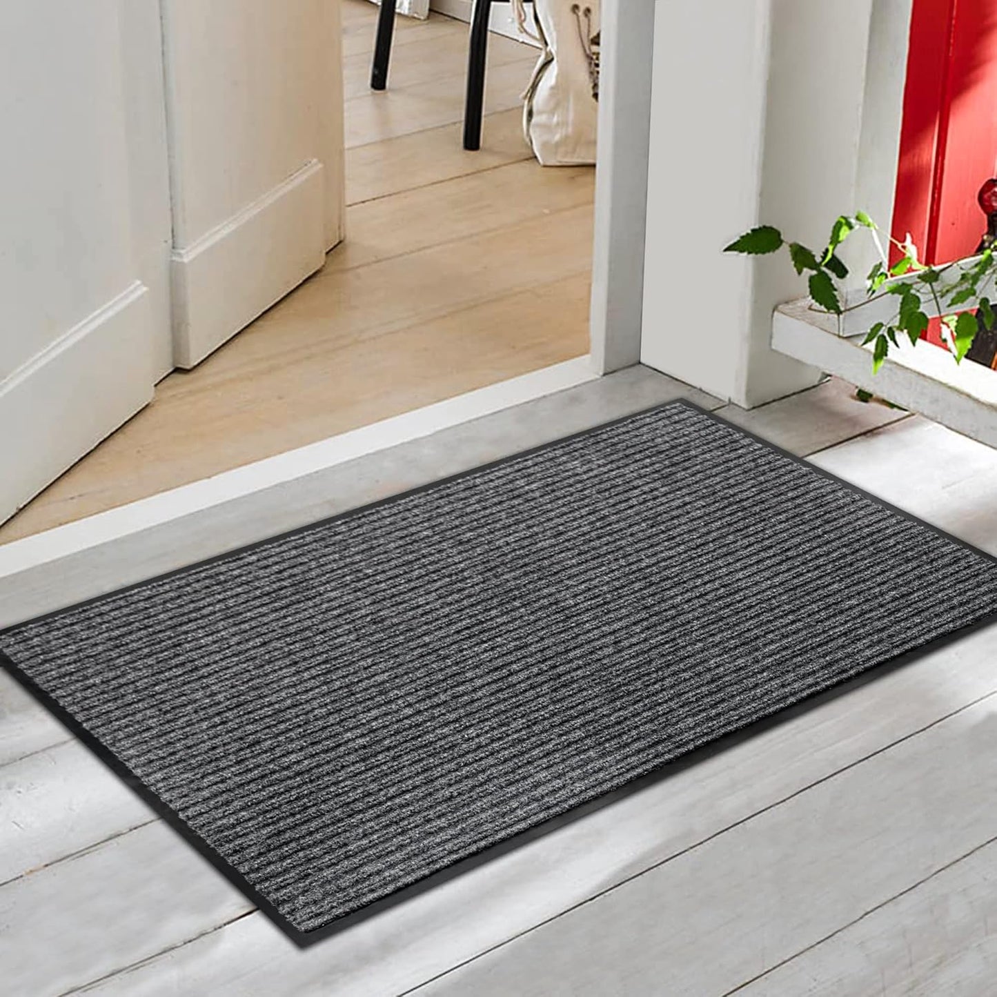 Durable Indoor Outdoor Door Mats for Entryway, Heavy Duty Front Door Mat, 48” x 24” Low Profile Welcome Mats for Entry, Stain and Fade Resistant Indoor Outdoor Entrance Mat