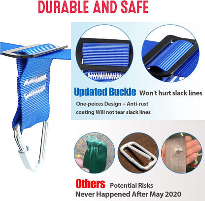 2×56ft Ninja Warrior Obstacle Course for Kids - 600 lbs Weight Capacity, Slackline Obstacle Course with 8 Ninja Accessories - Monkey Bar, Rope Ladder, Gymnastic Ring, Arm Trainer and Monkey Fist