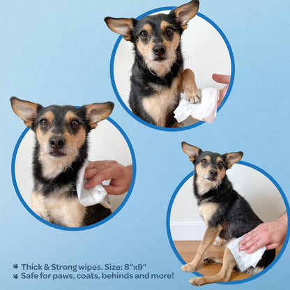 Best Pet Supplies Pet Grooming Wipes for Dogs & Cats,Deodorizer for Coats & Dry, Itchy, or Sensitive Skin, Clean Ears, Paws, Body, & Butt - Calming Lavender, 400 Count