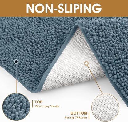 IM HOME Dog Door Mats for Muddy Paws, Chenille Absorbent Door Mats, Non Slip Heavy Mud Mat for Dogs, Soft Indoor Door Mat for Entryway, Mud Paws, Inside Floor,36" X 24", Dusty Blue