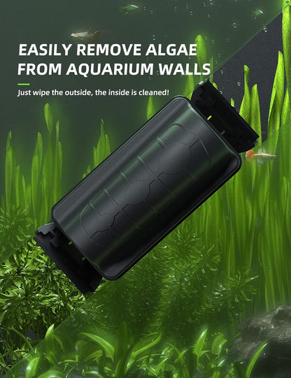Jasonwell Magnetic Aquarium Fish Tank Cleaner Magnet Scraper for Glass Aquariums Cleaning Tools Scrubber Floating Brush (XL)
