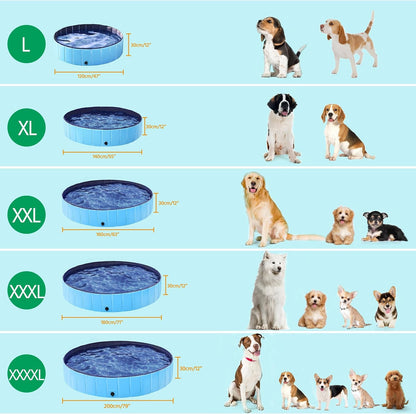 Yaheetech Foldable Dog Pet Bath Pool Hard Plastic Doggy Duck Swimming Pool Collapsible PVC Outdoor Bathing Tub Dog Pools for Large Medium Small Dogs XXXL