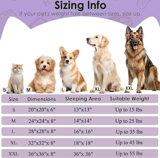 Extra Large Dog Beds, 36 Inch Human Dog Anxiety Relief Comfort Bed, Indestructible & Chew Proof Pet Beds (Purple)