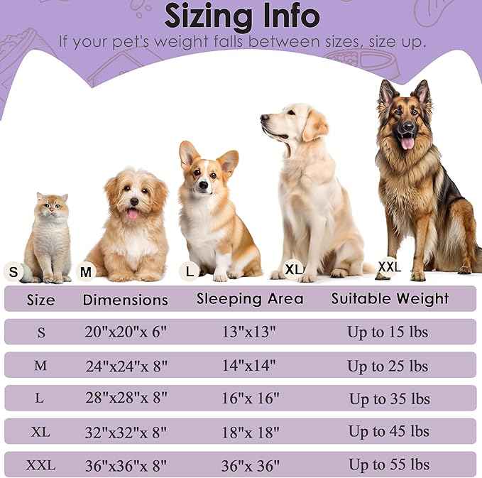 Dogs Bed for Small Dogs, Anti-Anxiety Washable Round Bed (Purple, 24.0" L x 24.0" W x 8.0" Th)