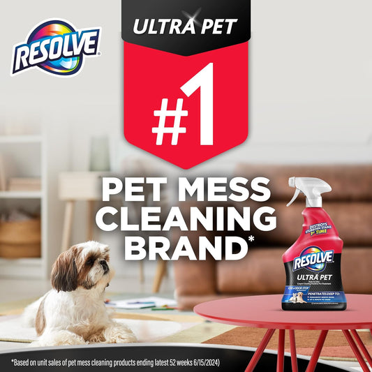 Resolve Ultra Pet Odor and Stain Remover Spray â Carpet Cleaner for Cat and Dog Urine and Poop, 32oz