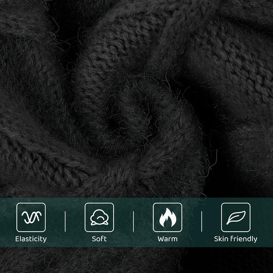 Queenmore Small Dog Pullover Sweater, Cold Weather Cable Knitwear, Classic Turtleneck Thick Warm Clothes for Chihuahua, Bulldog, Dachshund, Pug (Black, Small)