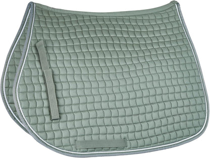 HORZE Adepto Padded All Purpose Quilted Equestrian Saddle Pad for Horses with Two-Tone Trim