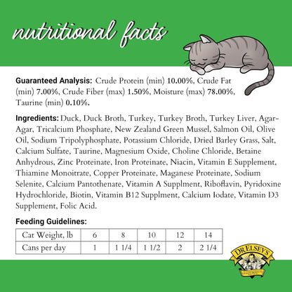 Dr. Elsey's cleanprotein Duck & Turkey Recipe Wet Cat Food, Pate 5.3 oz cans (Pack of 24)