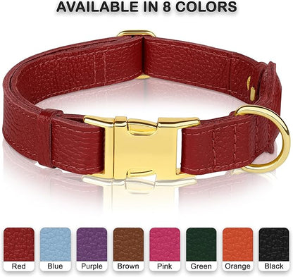 Leather Airtag Dog Collar - Soft Tracking Dog Collar with Apple AirTag Holder and Metal Buckle - Safety GPS Pet Collars for Small Medium Large Dogs Puppy Pink Red (Red, XS, 9"-12" Neck Fit)