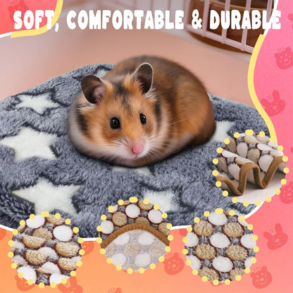 6 Pcs Guinea Pig Bedding Cage Liners Small Animal Flannel Blankets Sleep Mat Absorbent Reusable Pet Pee Bedding Pad Cover for Dog Cat Hamster Ferret Chinchilla Rabbit Hedgehog (30 x 42 Inch, Multi)