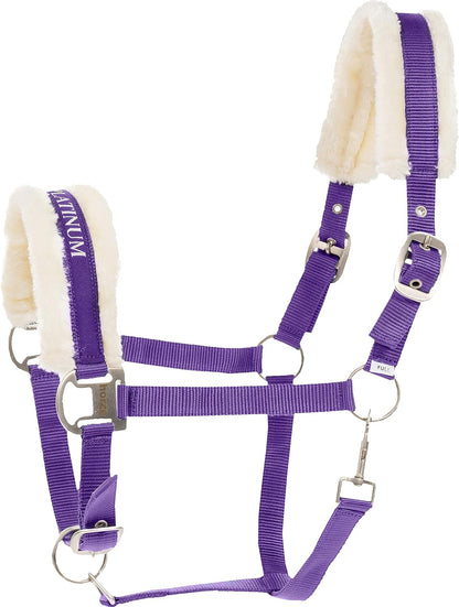 HORZE Howard Soft Fleece Padded Adjustable Polyester Horse Halter - Purple - Pony