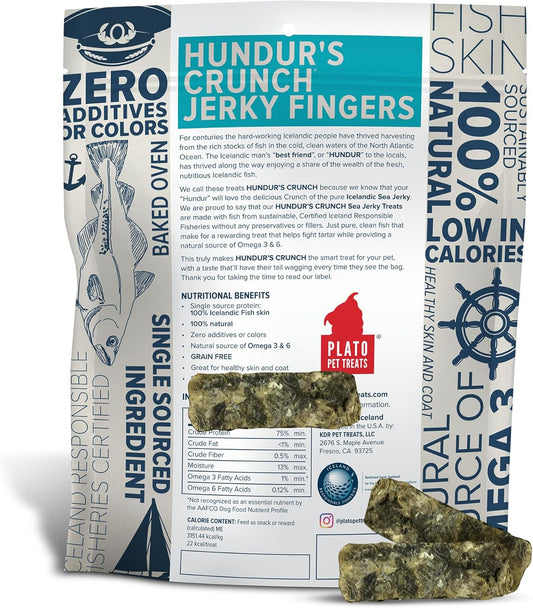 PLATO Hundur's Crunch Jerky Fingers 10oz, Natural