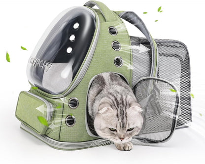 Expandable Cat Backpack,Cat Bubble Backpack Carrier for Carrying Cats, Pets and Small Dogs,Airline-Approved,Designed for Travel, Hiking, Walking,Car - Pawvie