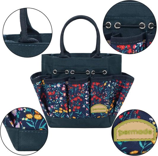 Succulent Tools Kit with Organizer Bag- 13Pcs Indoor Gardening Tools |Mini Succulent Hand Tools with Tote, Succulent Transplanting Supplies, Present for Gardeners Plant Care (Navyblue) 